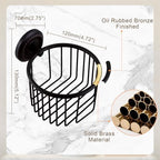 Vintage Wall-Mounted Toilet Paper Holder with Wire Basket Design, Oil-Rubbed Bronze, Wall-Mounted Bath Hand Towel Holder with Braiding Carvings, Vintage Style. - Image 3