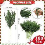 100 Pcs Realistic Christmas Pine Branches Natural Droopy Soft Bendable - Image 2