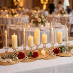 Teenyyou 12 Set Glass Hurricane Pillar Candle Holders Candlestick 12.6" - Image 7