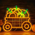 Thanksgiving Harvest Pumpkin Wagon Neon Sign for wall decor Fall LED Light by Geeinar