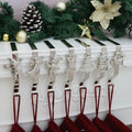 Christmas Stocking Holder for Mantle Set of 7, Reusable Christmas Stocking Hooks, No-Damage Xmas Hanger for Fireplace mantle Grip Stand Christmas Decoration Ornaments Hanging Sliver Shelf Floor by XENTUMI
