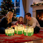 Set of 3 St Patricks Day Decorations Lighted Gift Boxes，Outdoor St Patrick's Day Decor,Plug-in 65 LED Light Up Present Boxes for Outdoor Home Yard Lawn Holiday Wedding Birthday Party Decor - Image 3