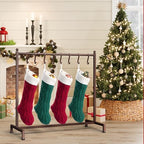 ELYKEN Christmas Stocking Holder, Free Standing Stocking Rack with 8 Removable Hooks, Small Stocking Stand, Heavy Duty Metal Tubes with Stable Base and Adjustable Feet, Bronze - Image 7