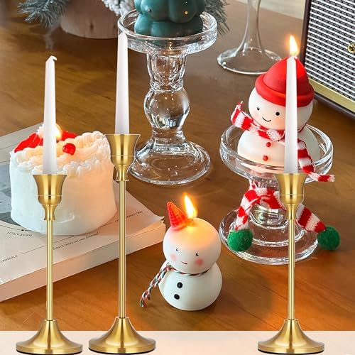 6PCS Brass Candlestick Holders Gold Candle Holders Taper Candle Holders - Image 4