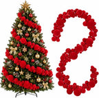 2 Pcs 9 ft Red Velvet Christmas Ball Ornament Garland by Yuxung