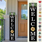 Interchangeable Welcome Sign for Front Porch Standing 47"X8", Black by TQianJiang