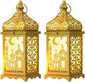 Ramadan Decorations for Home, 2Pcs 14'' Decorative Candle Lantern for Tabletop Mantel Decor, Vintage Metal Lantern Candle Holders for Indoor Outdoor Decor, EID Mubarak Gift by DECORKEY