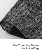 Leetaltree Black and Grey Woven Placemats Set of 24 - Heat Resistant Non-Slip Place mats for Dining Table, Washable Durable PVC Vinyl Woven Table Mats(Black & Grey, 24) - Image 5