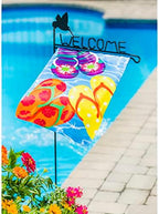 Hummingbird Welcome Garden Flag Stand - Image 2