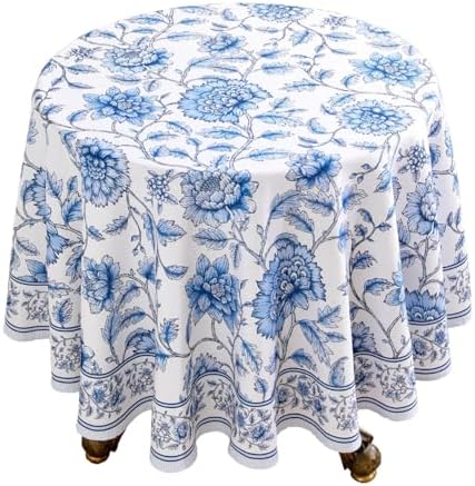 ISAENNE Designer French Round Reusable Tablecloth,Diameter 67" by Isaennehomedecoration