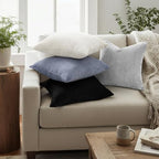 Mecatny Corduroy Decorative Throw Pillow Covers 26x26 Set of 2 Grey - Image 2