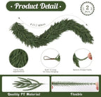 2PCS 6FT Christmas Norfolk Pine Garland, Real Touch Soft Mantel Decor - Image 3