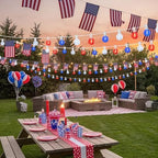LAMPHOME 26Ft LED G40 Red White and Blue Lights Outdoor 4th of July Lights with12+1 Shatterproof Bulbs for Patriotic Decor in Yard Garden Patio - Light up Memorial Day 4th of July Decorations Outdoor - Image 6