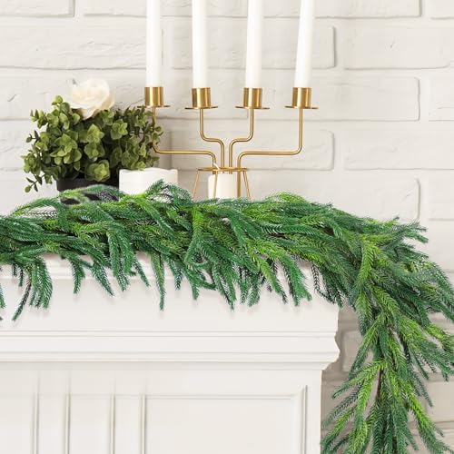 Rowfad 6Ft Norfolk Pine Garland for Mantle Christmas Decorations, 4 Set - Image 6
