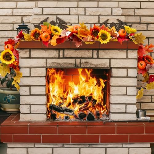 39 Pcs Fall Maple Leaf Sunflower Tree Decoration Set Leaf Garlands 2.5 Inch × 9.8 Yd Orange Harvest Ribbon Sunflower Pumpkin Thanksgiving Hanging Decor for Fall Autumn Thanksgiving Tree ﻿ - Image 6