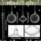 Seematn 18 Pcs Clear Christmas Glass Ornaments Ball Icicle Drop Ornaments - Image 2