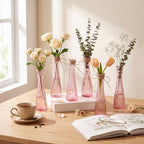 Set of 12 Pink Glass Bud Vases for Centerpiece, Assorted - Image 5