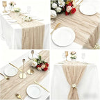 16 Pack Beige Cheesecloth Table Runner 35x120 Inch Boho Gauze Cheese Cloth Table Runners, 10 FT Long Rustic Sheer Beige Table Runner for Wedding Bridal Baby Shower Birthday Party Table Decorations - Image 6