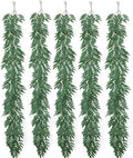 mizii 5 Packs 390" Artificial Vines Willows Garland Fake Vine Italian Ruscus Silk Green Leaves Faux Plants Greenery Decoration for Bedroom Room Wall Party Table Centerpieces Wedding Arch Decor by Mizii