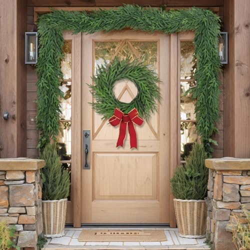 Artgar 24Ft (4 * 6ft) Christmas Pine Garland, 4 Pcs Real Touch Pine Garland - Image 6