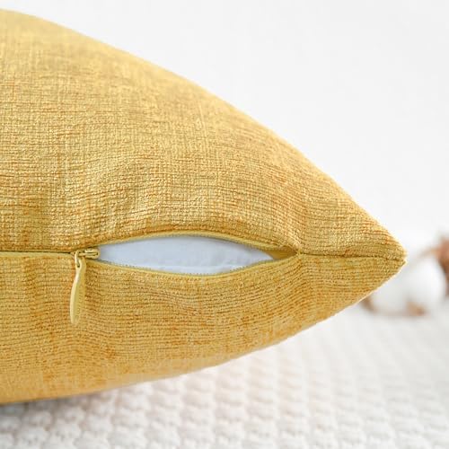 CaliTime Decorative Couch Throw Pillow Covers 18 X 18 Inches Gold - Image 3