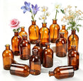 Glass Bud Vases Set of 16, Small Amber Flower Vases, Small Bud Vase in Bulk for Centerpiece, Vintage Decorative Bottle Vase for Wedding, Anniversary, Table Decor, Home Decoration by Unknown