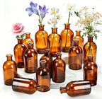 Glass Bud Vases Set of 16, Small Amber Flower Vases, Small Bud Vase in Bulk for Centerpiece, Vintage Decorative Bottle Vase for Wedding, Anniversary, Table Decor, Home Decoration by Unknown