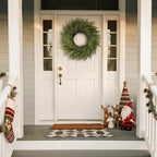 26" Artificial Norfolk Pine Wreath, Christmas Greenery for Front Door Decor - Image 4