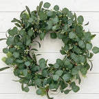 24 Inch Eucalyptus Wreath for Front Door, Large Artificial Greenery Wreaths with Olive Leaves and Berries, Farmhouse Spring Summer Decor for Porch, Wall, Window, All Season by GinzeTopHomeDecor