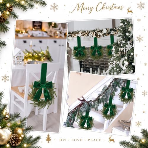 6 Pcs Christmas Green Wreaths Kitchen Cabinet Decorations - Image 7