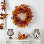 Nearly Natural 30 in Artificial Fall Sunflower Wreath for Front Door Decor - Image 4