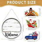 Interchangeable Door Sign,Welcome Sign for Every Season,Slot-In Design,12 - Image 6