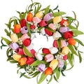 idyllic 20 Inch Spring Five-Color Tulip Wreath, for Front Door Window Porch Living Room Mantel Spring Colorful Home Decor Gift by idyllic