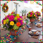 Breling 6 Pack Mexican Fiesta Table Runner 72x13 Inch, Black Base - Image 4