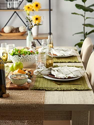DII Variegated Tabletop Collection, Placemat Set3x19, Olive Green, 6 Piece - Image 6