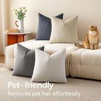 a moment Waterproof Throw Pillow Covers Set of 4,24x24 Inch Outdoor Stain Resistant Pet Friendly Pillowcases Cushion Covers for Patio Sofa and Living Room,Soft Charcoal - Image 6
