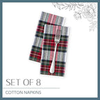 Christmas Classic Holiday Plaid Napkin Set of 8, Multicolor - 17" W x 17" L - Image 7
