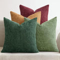 MIULEE Soft Decorative Chenille Pillow Covers Christmas Dark Green 20x20 by MIULEE