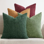 MIULEE Soft Decorative Chenille Pillow Covers Christmas Dark Green 20x20 by MIULEE