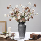 DuHouse 9pcs Artificial Flowers Faux Silk Pompon Mum Chrysanthemum Ball - Image 4