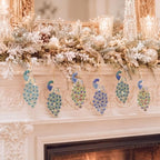 Yuntau 8 Pcs Crystal Christmas Hanging Ornaments, Peacock - Image 4