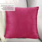 Nestl Throw Pillow Covers, Cozy Velvet Decorative Autumn Pillow Covers 22 x 22 Inches, Soft Solid Couch Pillow Covers for Sofa, Bed and Car, Set of 2 - Hot Pink - Image 4