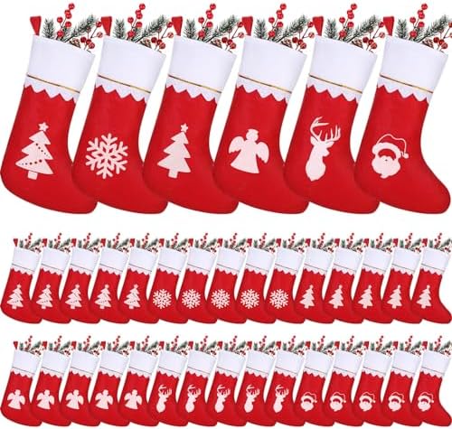 Zubebe 36 Pcs 15 Inch Felt Christmas Stockings Bulk, Mixed by Zubebe