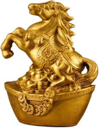 Brass Horse Statues Chinese Feng Shui Zodiac Statue Small Lucky Figurine Animal Sculpture Ornament for Home Office Decor (Horse) by Unknown