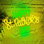 Happy St Patrick's Day Neon Sign, Dimmable Wall Decor LED Neon Light Green Holiday Theme Room Decor for USB Led Sign for Bedroom Living Room Wall Art Party Birthday Kids Room - Image 2