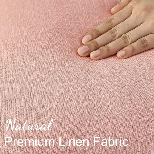 decorUhome Linen Fringe Pink Throw Pillow Covers 18x18 Set of 2 - Image 3