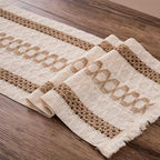 Niviy Boho Table Runner with Tassels 12 x 120 Inches Long, Cream & Brown Rustic Farmhouse Table Runner with Tassels for Home Kitchen Holiday Party and Wedding Decor Runner - Image 6