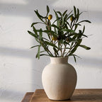 SIDUCAL Ceramic Decorative Flower Vase | 6 Inch Pottery Rustic Farmhouse Boho Vase for Home Decor, Table, Living Room, Bathroom, Shelf, Mantel Decoration, Wedding, White by SIDUCAL