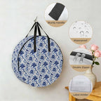30 Inch Round Storage Bag 2 Pack,Retro Pastoral Flowers Waterproof Wreath Storage Container with Handles&Zipper Classic Country Blue Floral Closet Organizer Bags Garland Box - Image 5