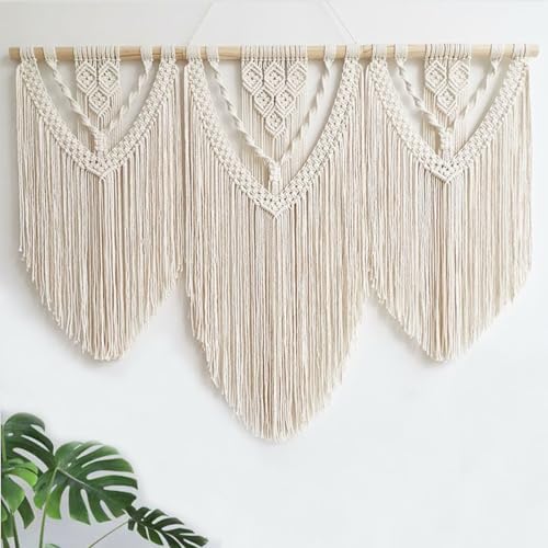 Achart Macrame Wall Hanging Large- Boho Wall Decor- large wall art- Wall Decor Living Room- Macrame Tapestry Boho Decor for Bedroom (Beige-C) - Image 4